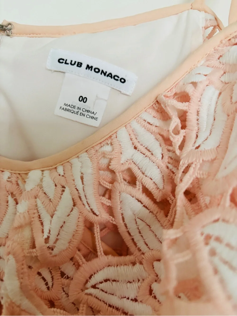 Club Monaco Blush One-Shoulder Lace Dress - Picture 2 of 4